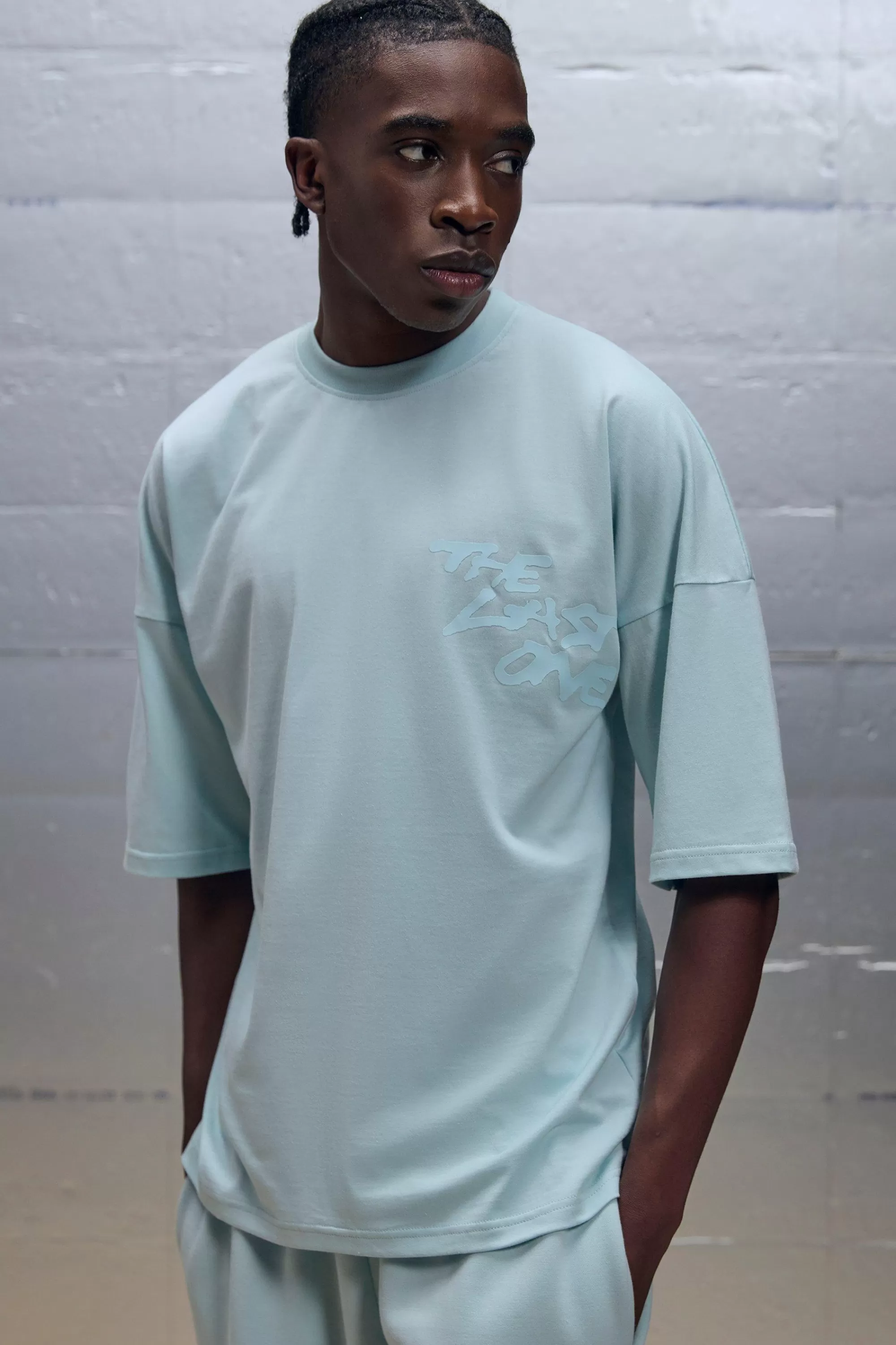 boohooMAN Regular Fit Clear Printed The Last One Graphic T-Shirt | UK light blue Sale