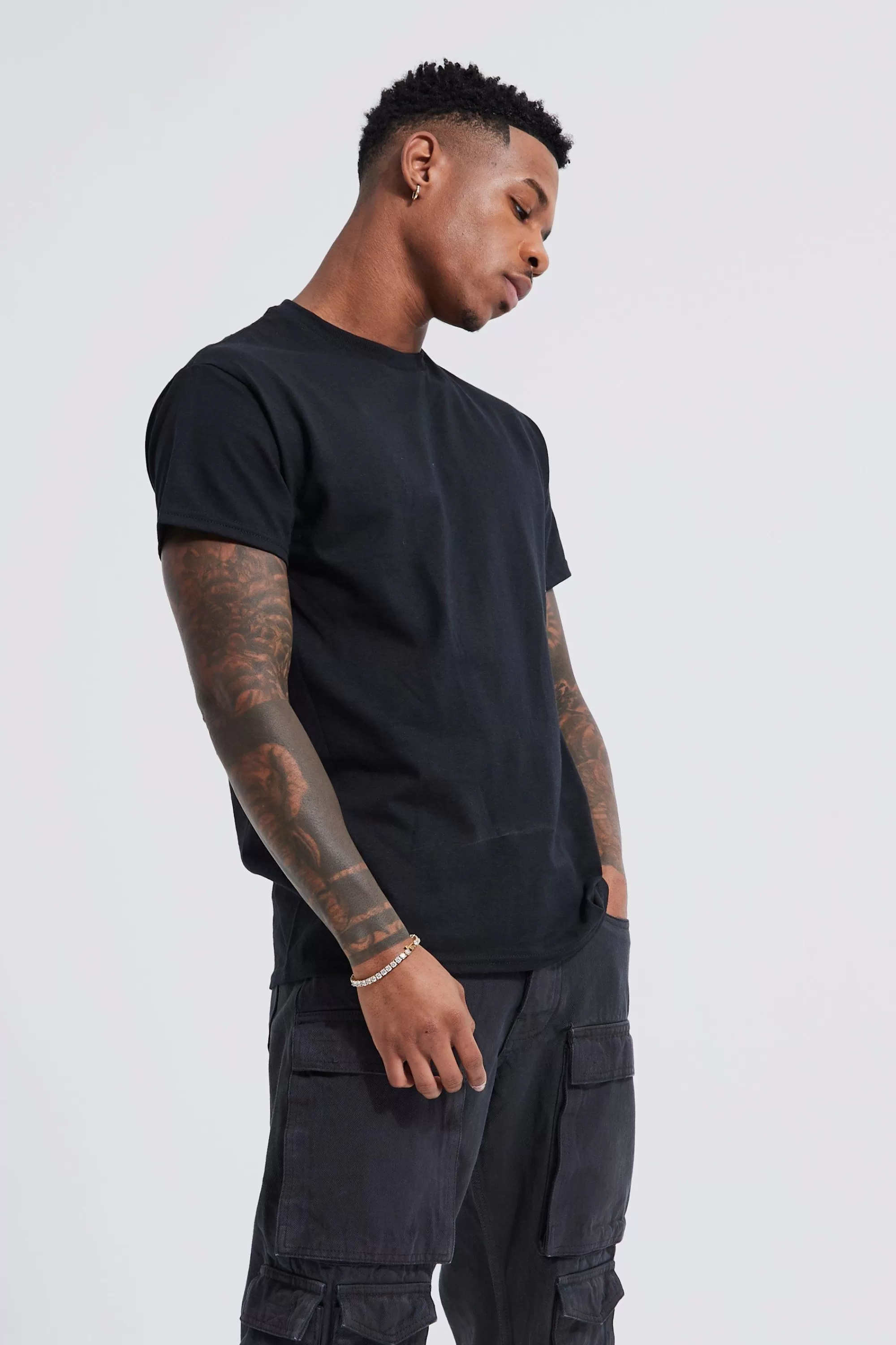 boohooMAN Rose Graphic T-shirt | UK black Clearance