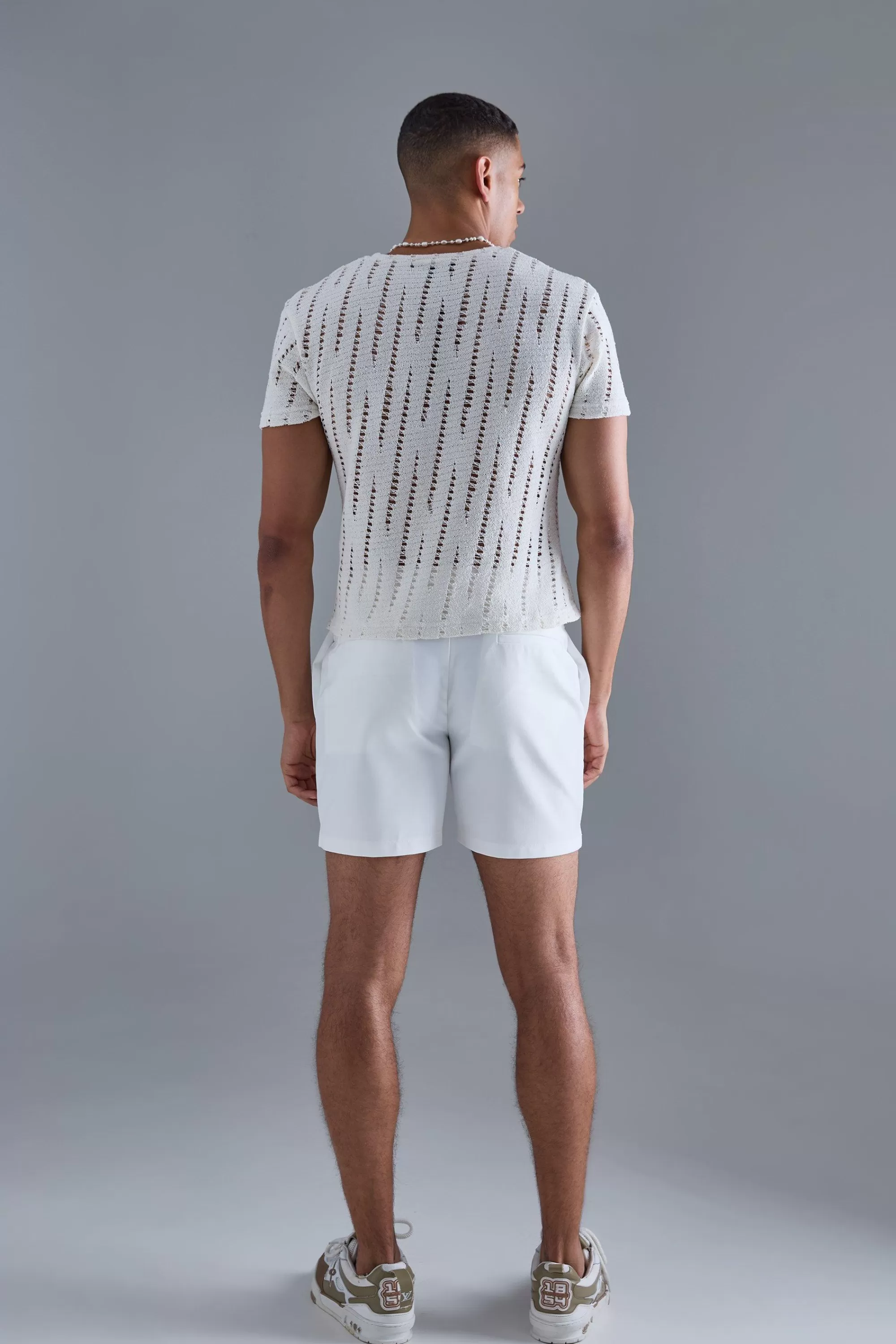 boohooMAN Shrunken Boxy Extreme Distressed T-shirt | UK ecru Cheap