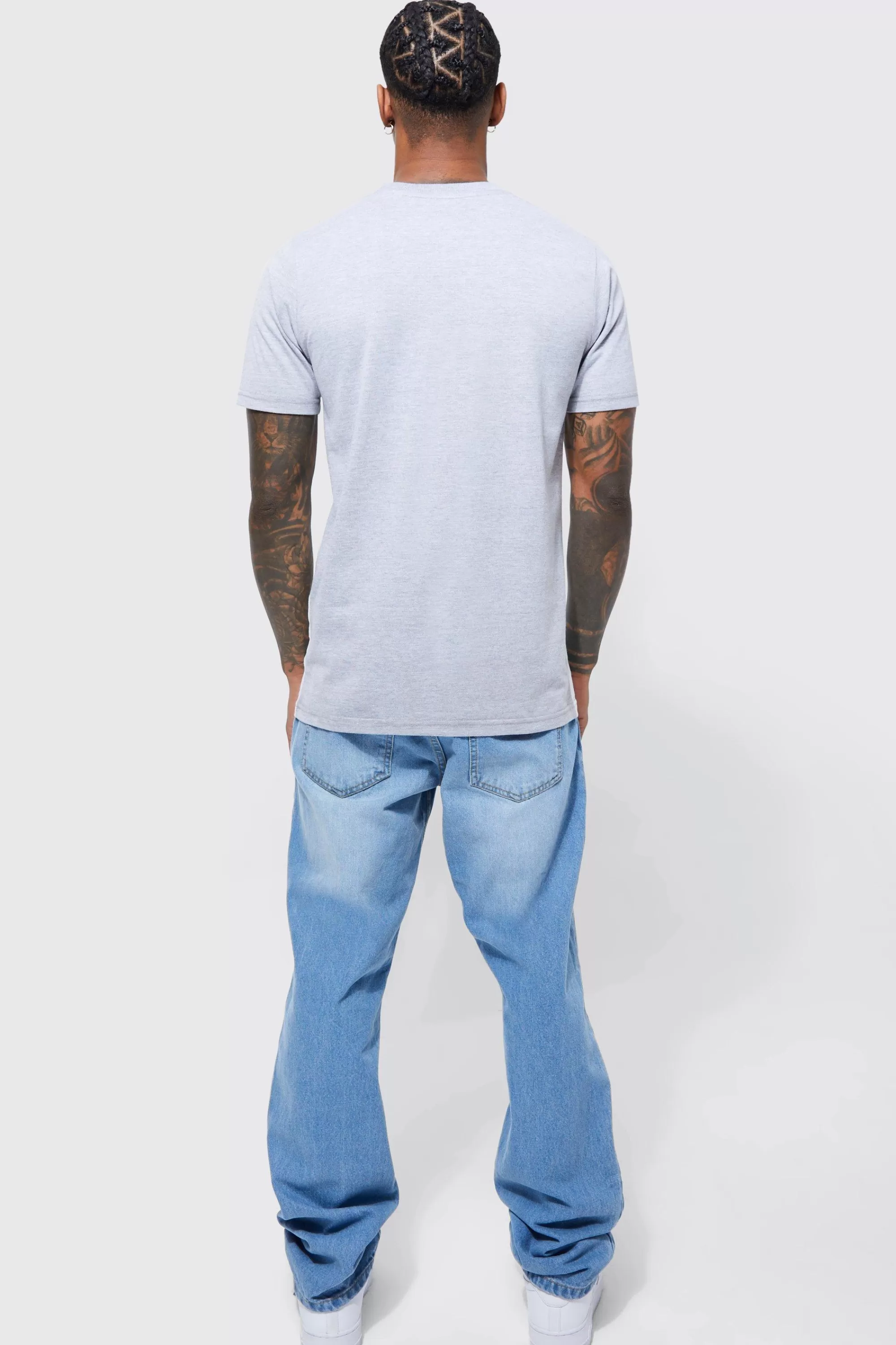 boohooMAN Slim Fit Man Colour Block T-shirt | UK grey marl Discount