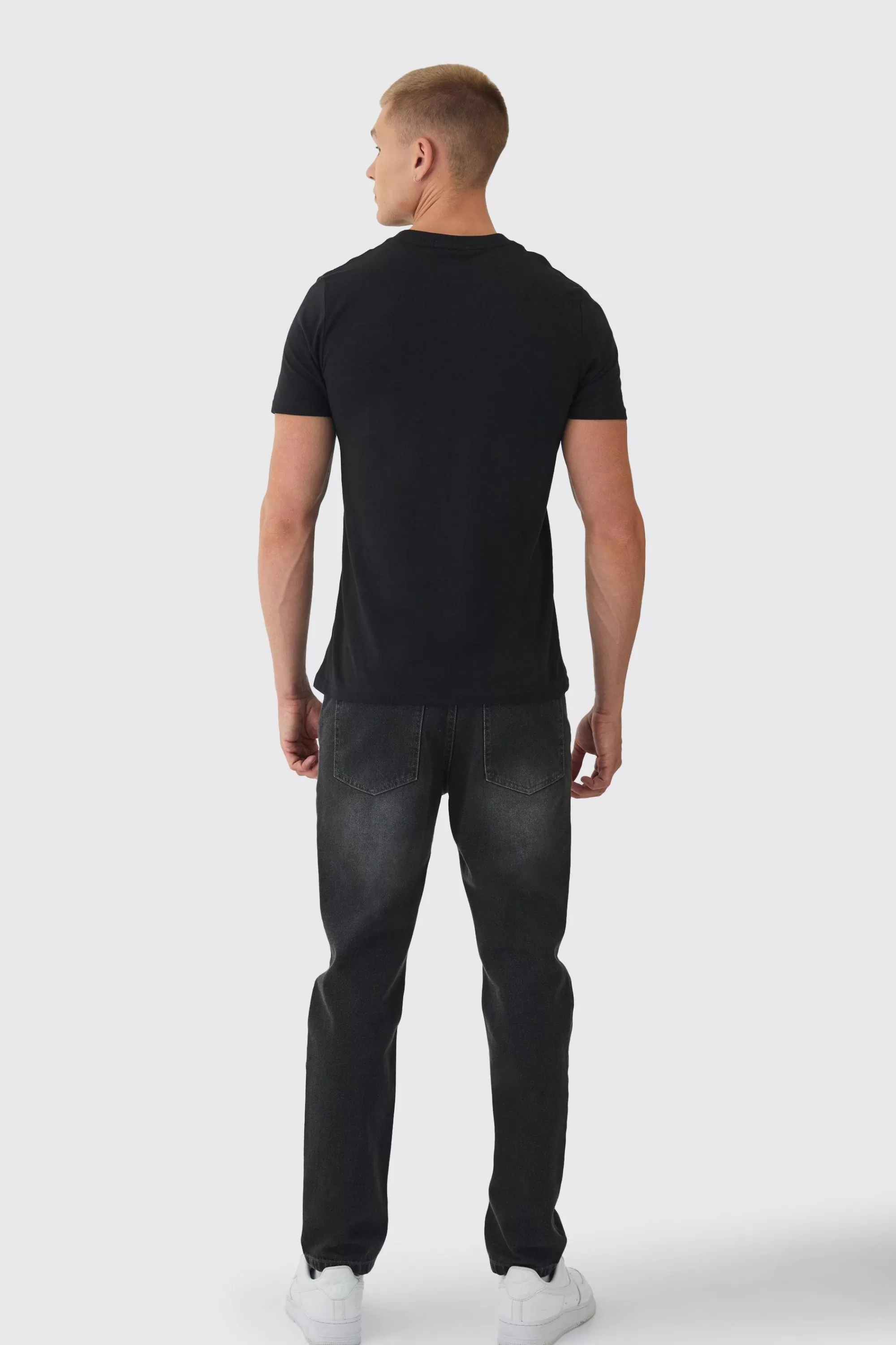 boohooMAN Slim OFCL Chest Embroidery T-Shirt | UK black Best