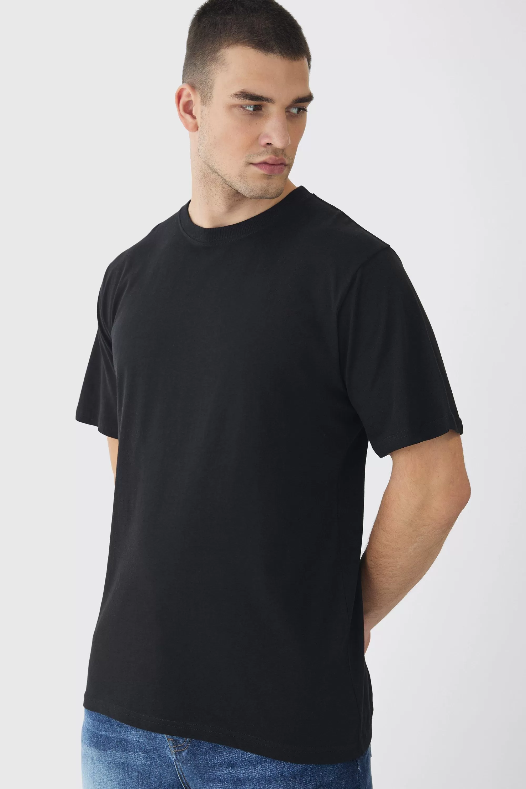 boohooMAN Tall Angel Wing Rhinestone Printed T-Shirt In | UK black Best