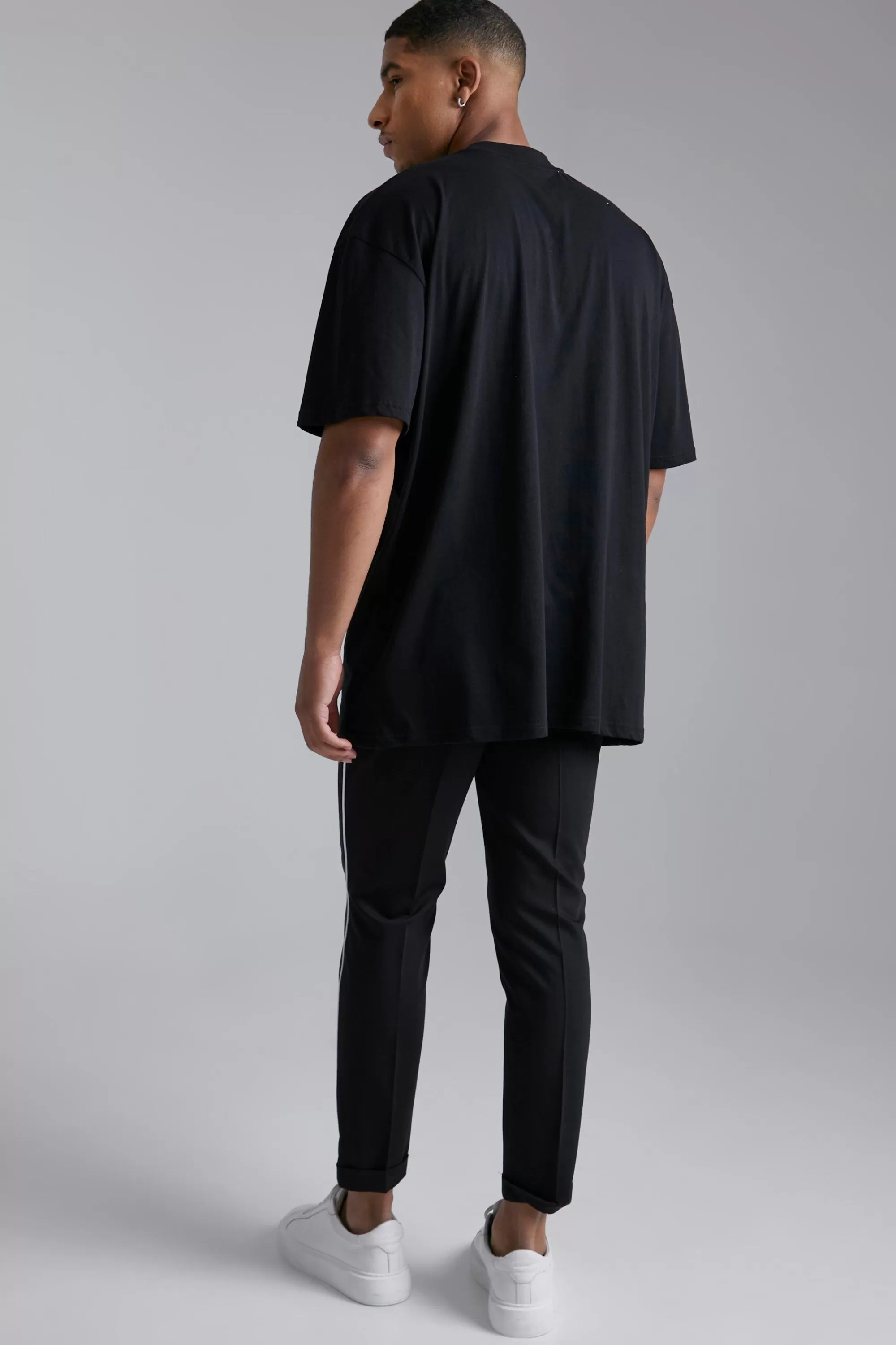 boohooMAN Tall Eagle T-shirt With Extended Neck | UK black Cheap