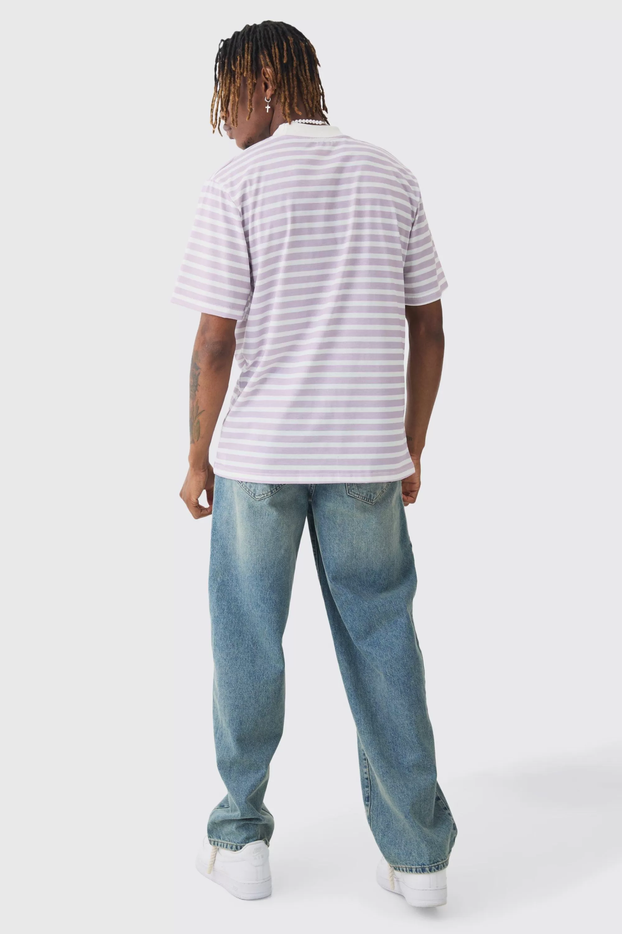 boohooMAN Tall Extended Neck Stripe T-shirt | UK multi Best