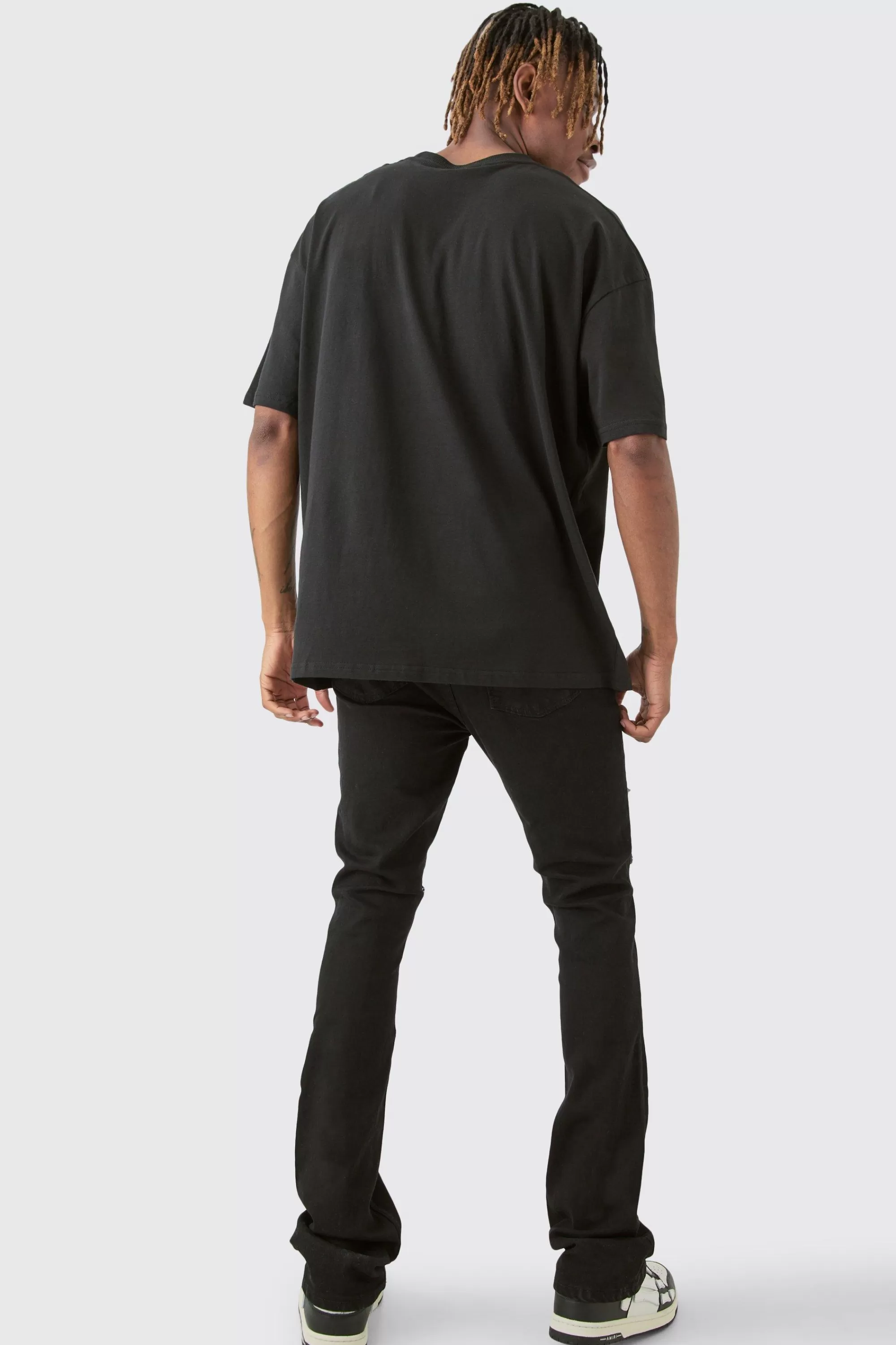 boohooMAN Tall Floral Graphic T-shirt | UK black Clearance