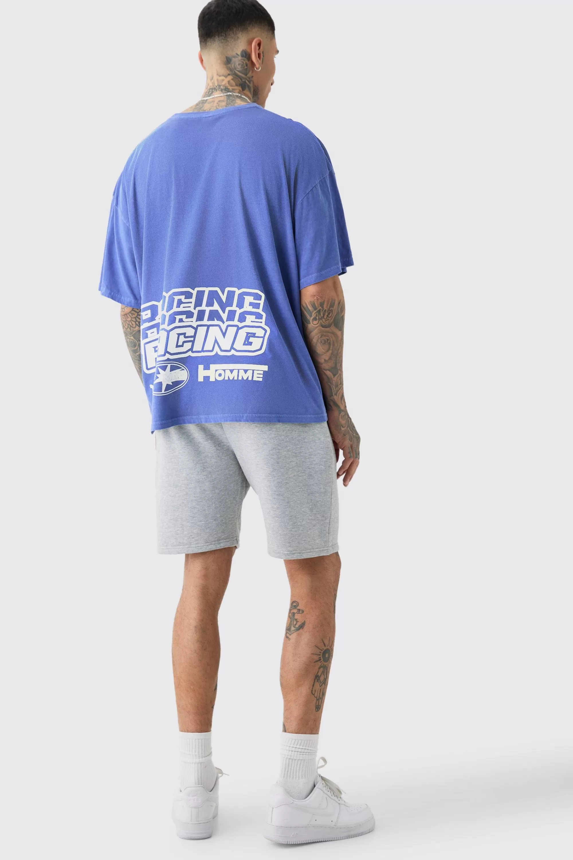 boohooMAN Tall Homme Racer Moto T-shirt In | UK cobalt Flash Sale