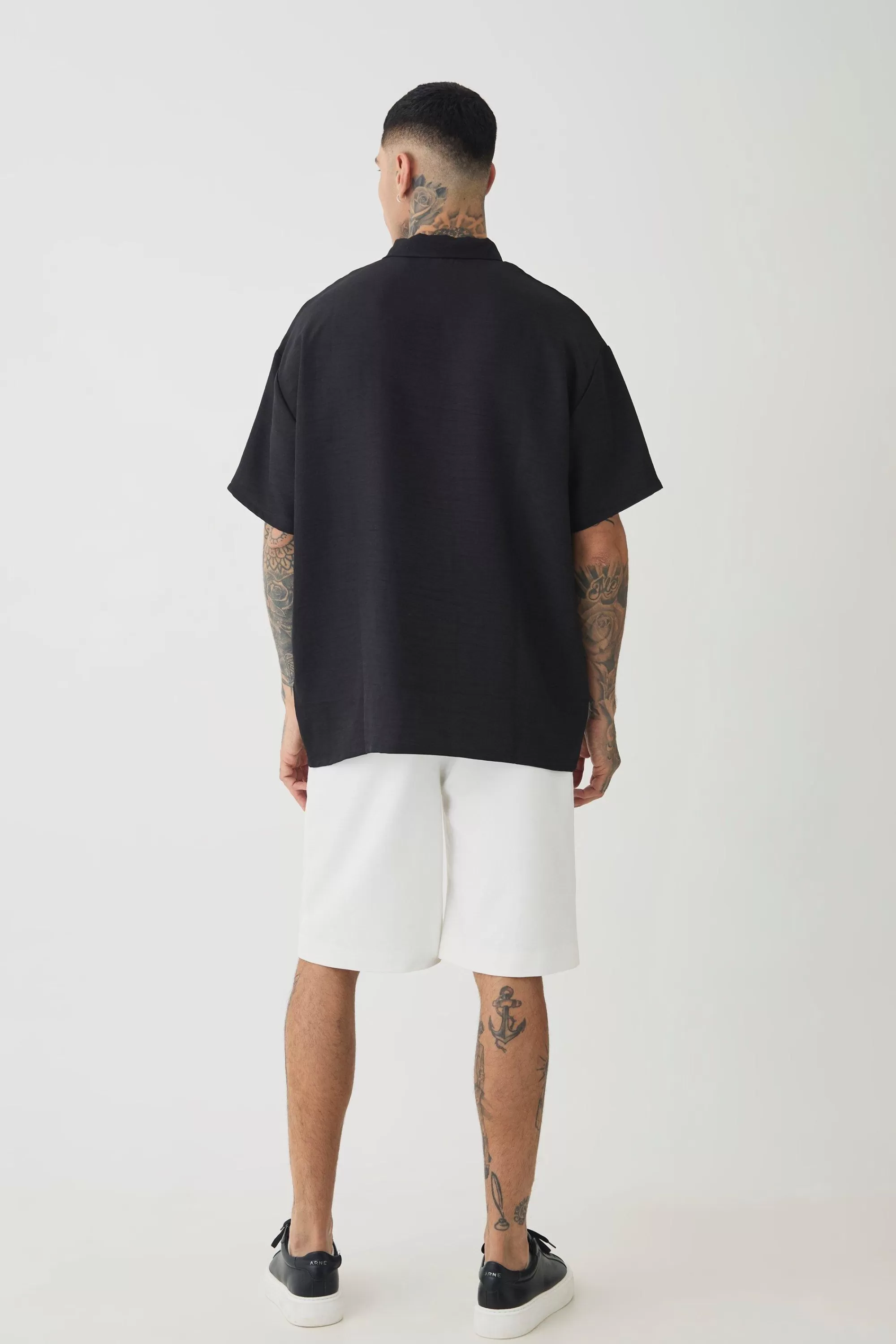 boohooMAN Tall Linen Polo In | UK black Cheap