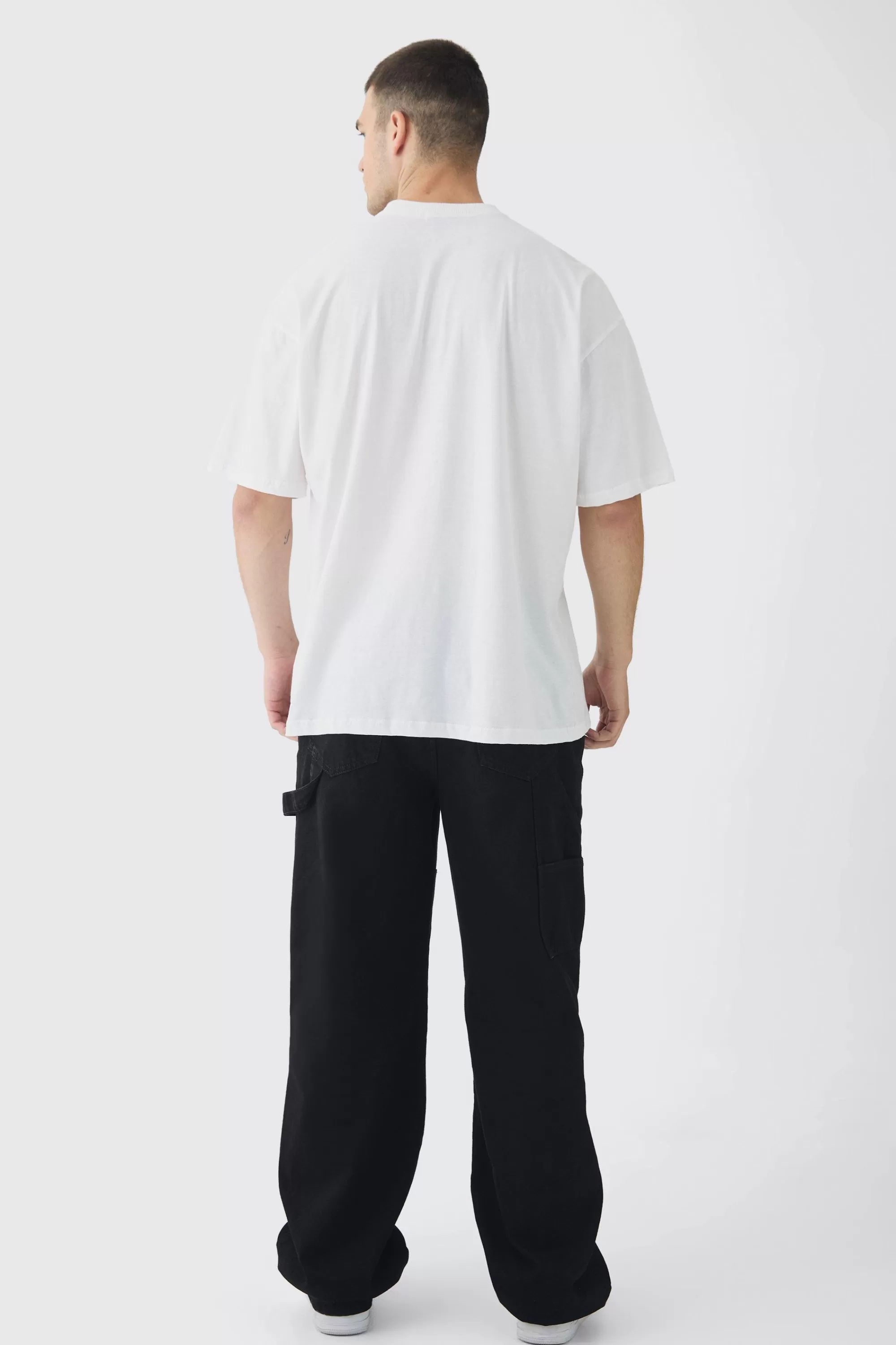 boohooMAN Tall Lips Graphic Oversized T-Shirt | UK white Discount