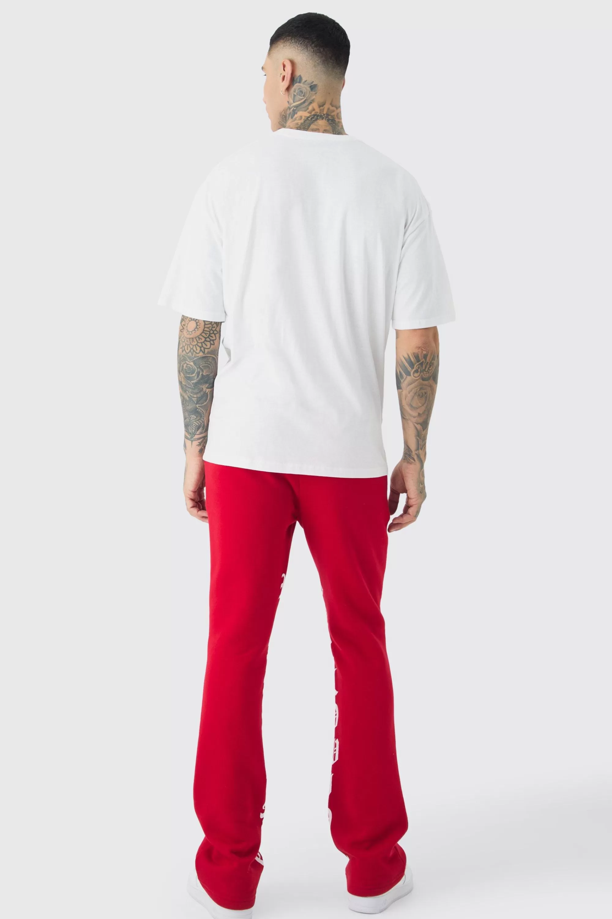 boohooMAN Tall Love Heart Embroidered T-shirt In | UK white Hot