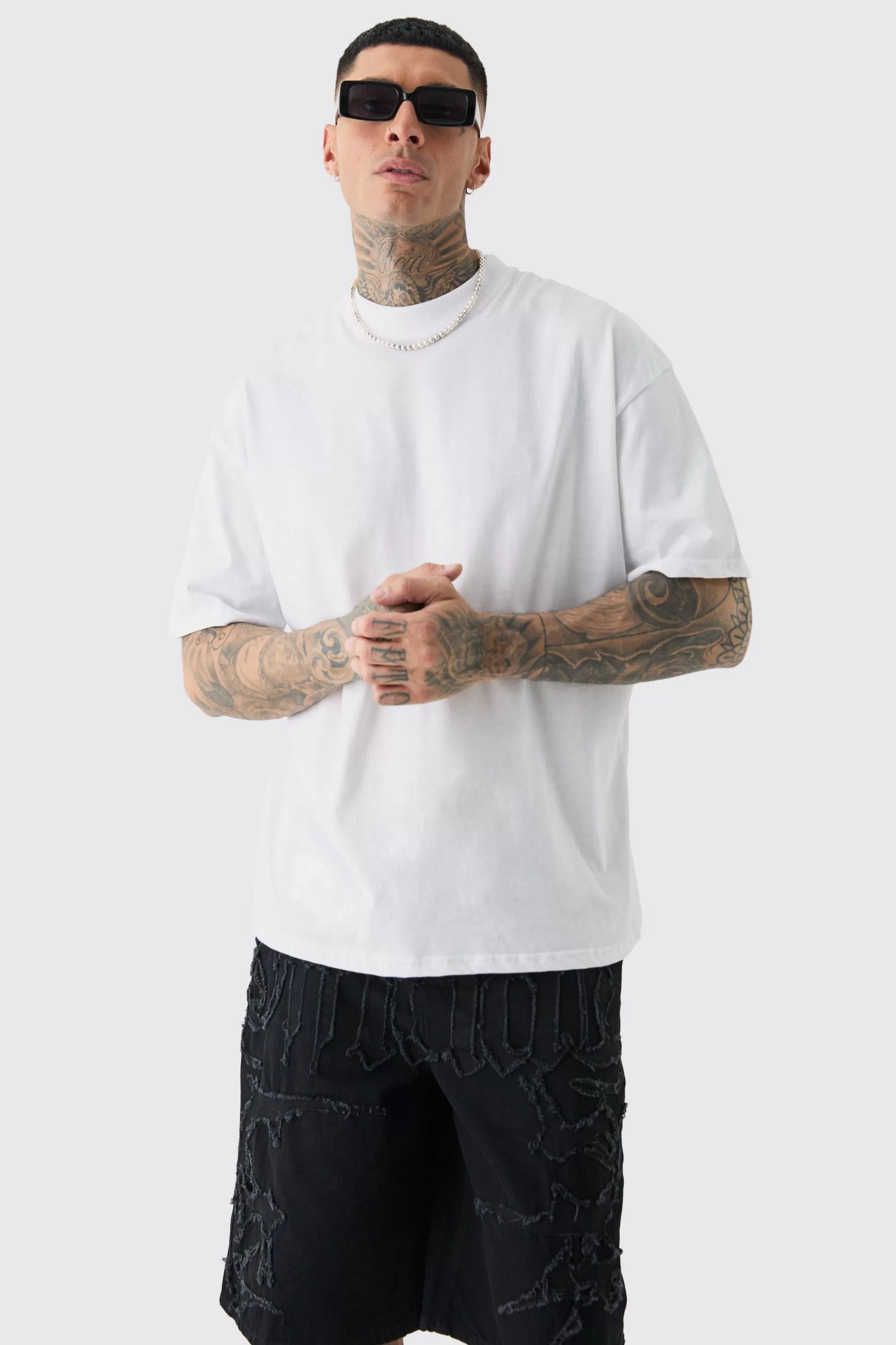 boohooMAN Tall Miami Pool Club Back Print T-shirt In | UK white Store