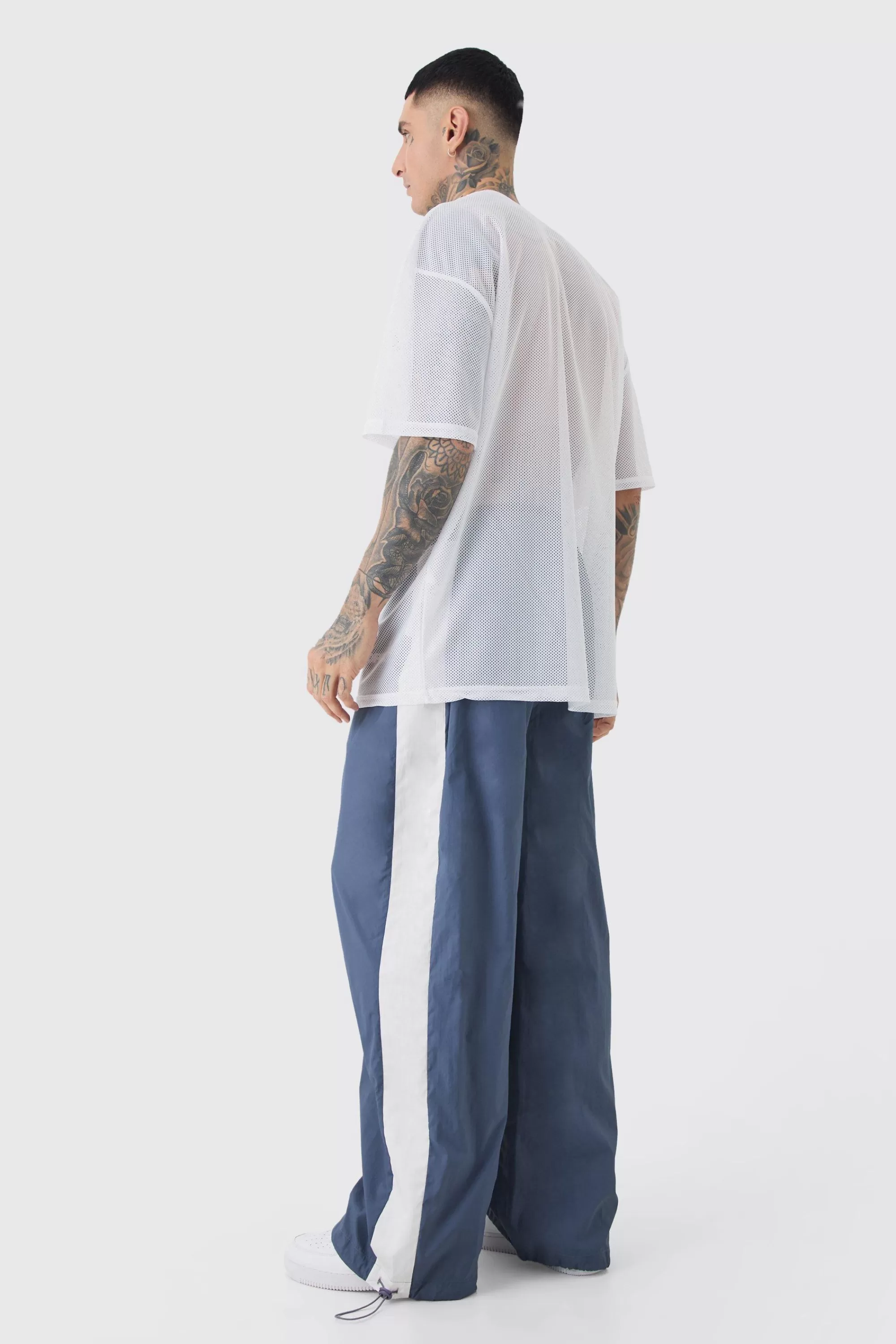 boohooMAN Tall New York Printed Mesh Basketball T-shirt In | UK white Fashion