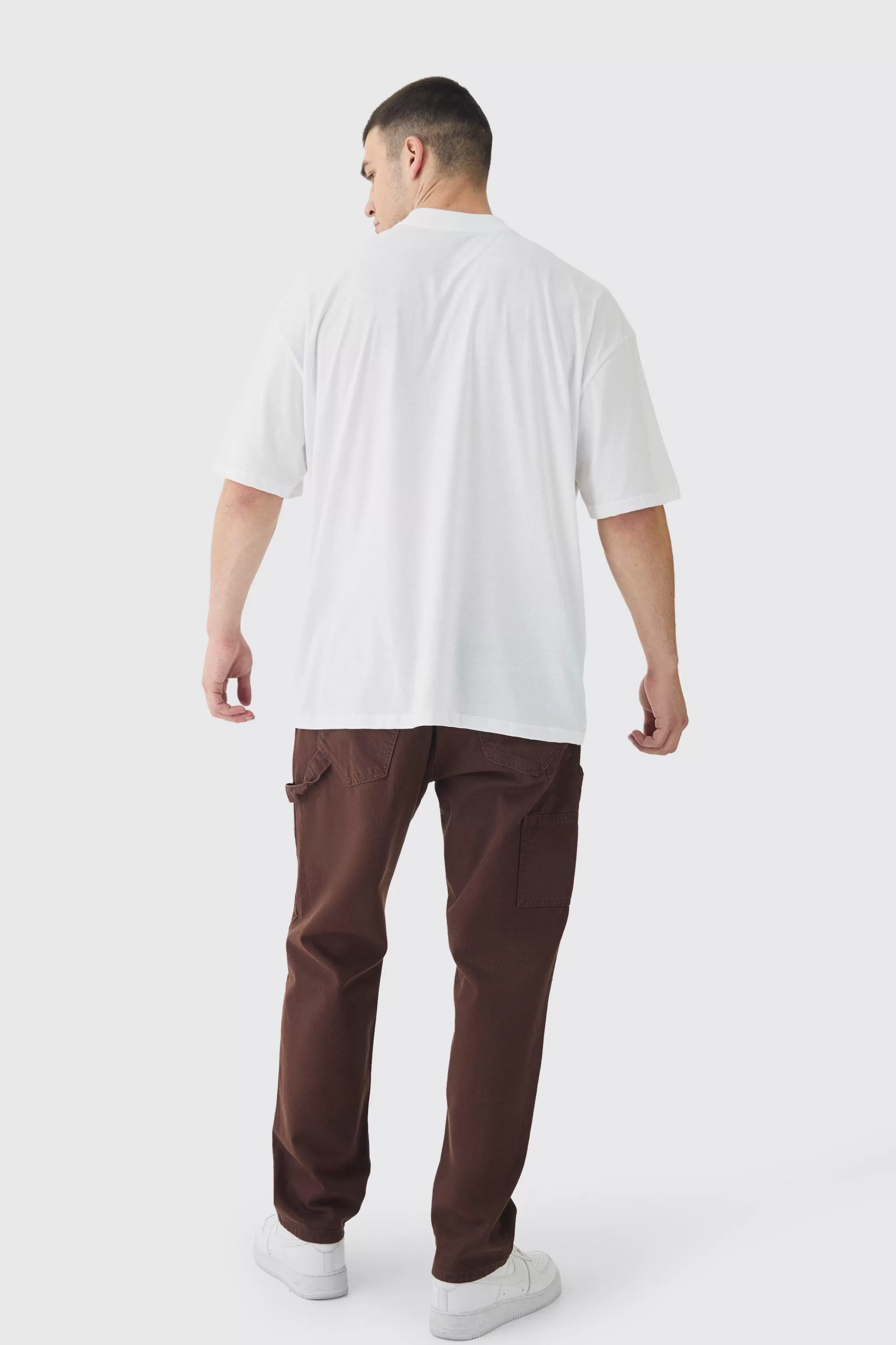 boohooMAN Tall OFCL Flame Dice Printed Extended Neck T-Shirt | UK white Sale