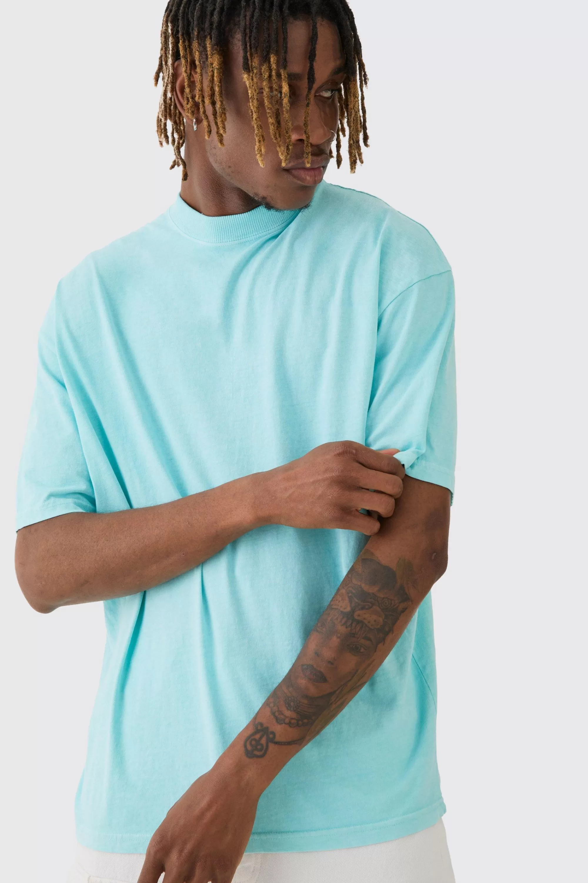 boohooMAN Tall Official Floral Back Print T-shirt In | UK blue Discount