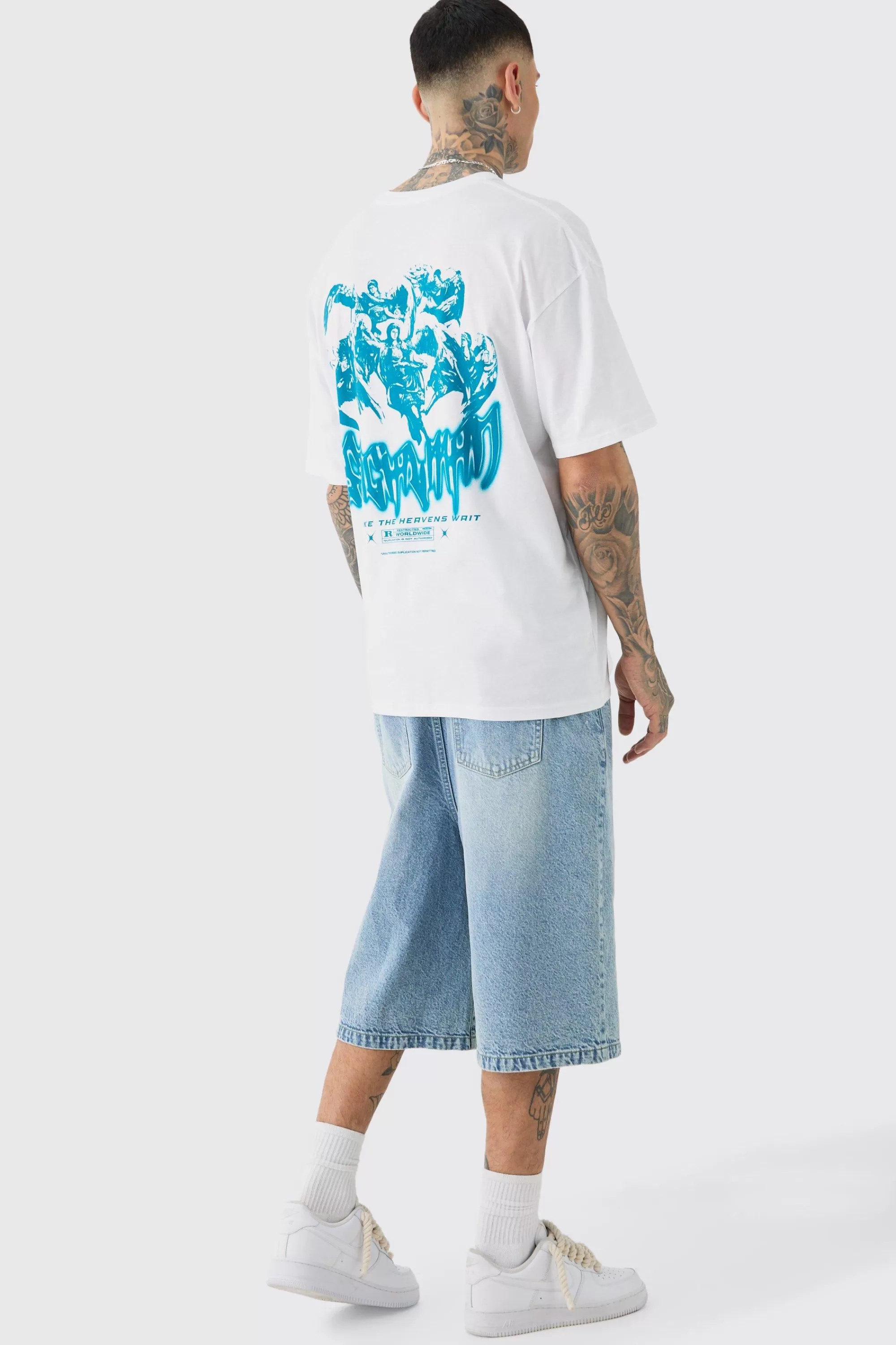 boohooMAN Tall Official Renaissance Back Print T-shirt In | UK white Outlet