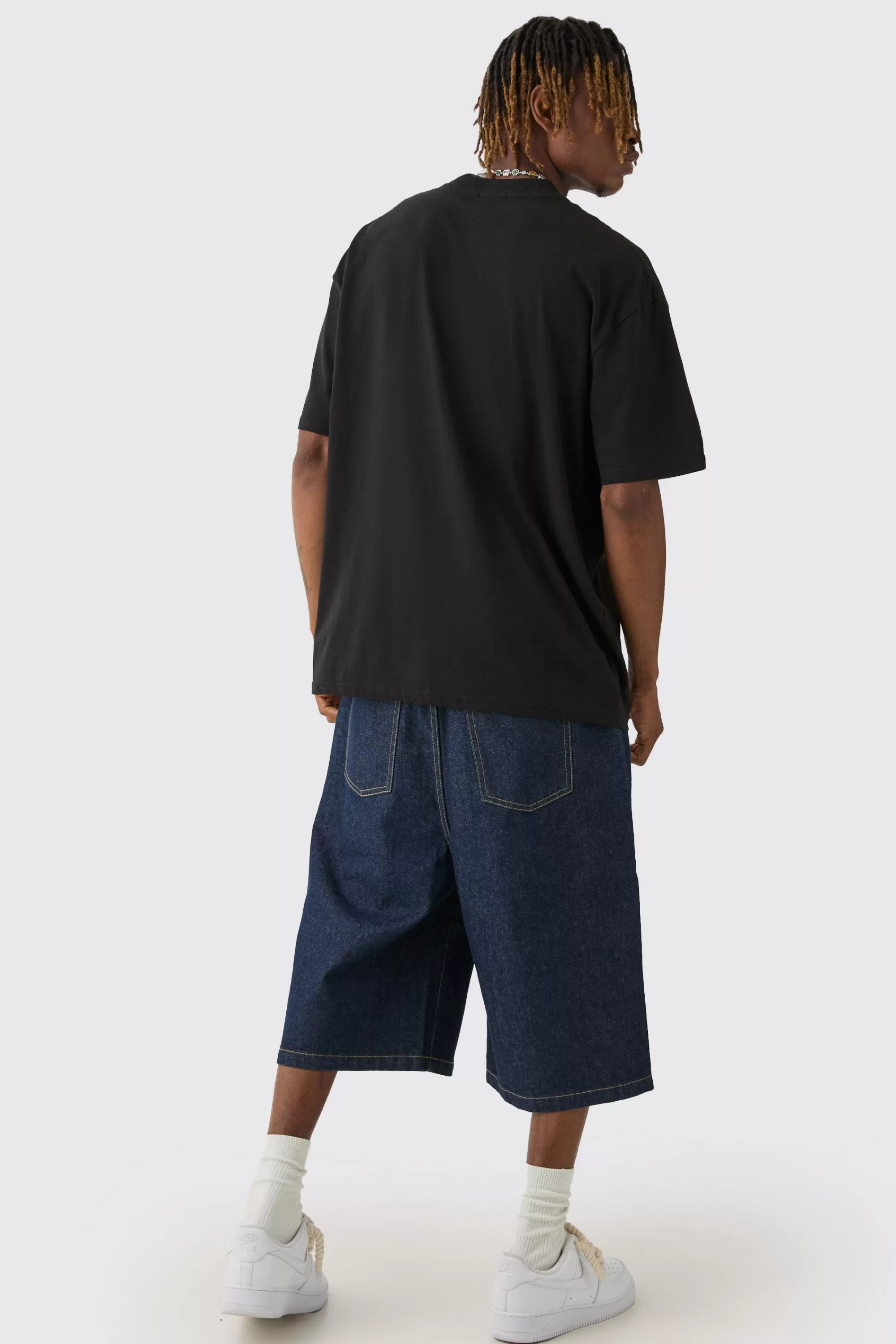boohooMAN Tall Oversized Extended Neck Official Floral Print T-shirt | UK black Hot