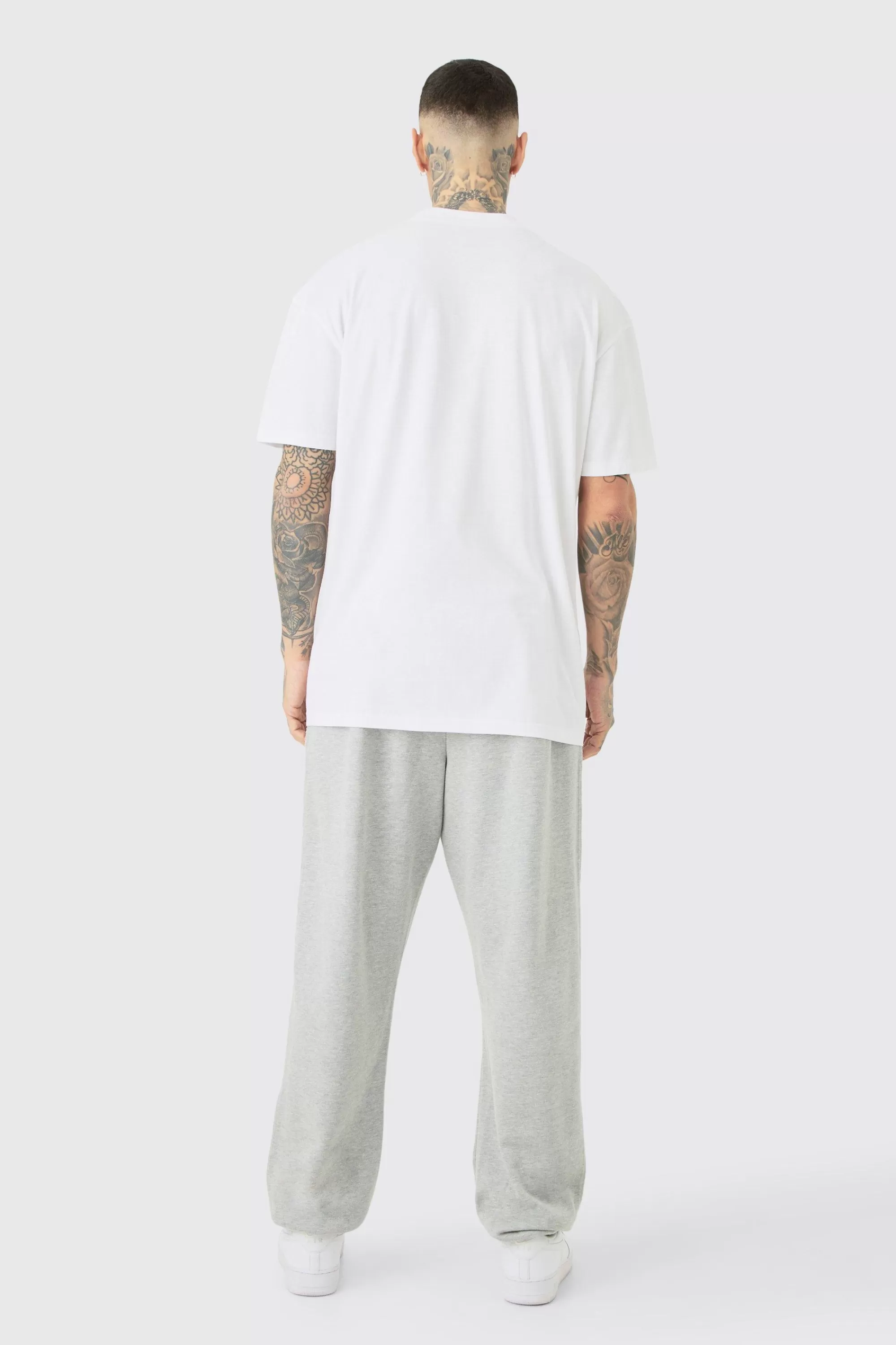 boohooMAN Tall Oversized Extended Neck T-shirt | UK white Shop