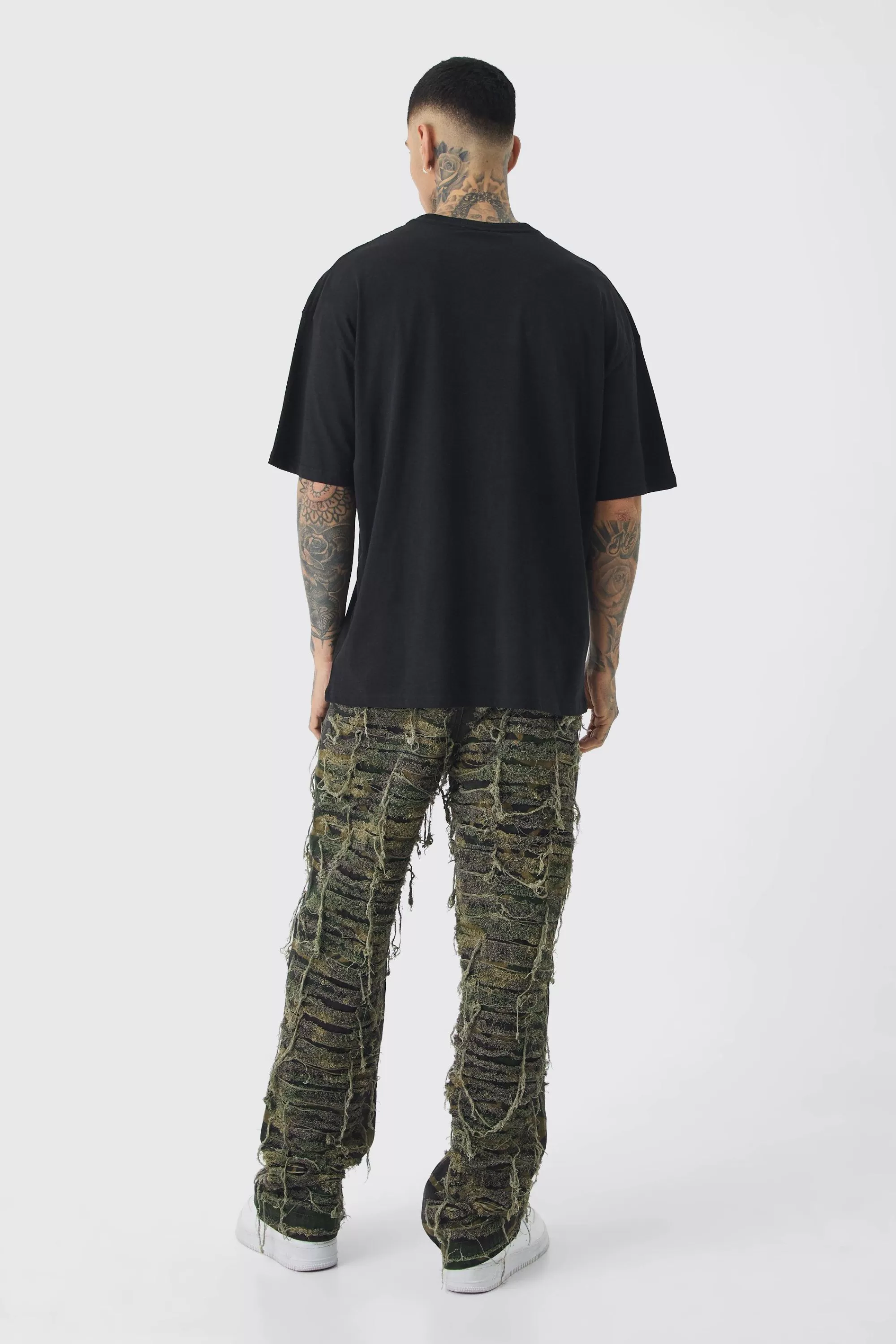 boohooMAN Tall Oversized Floral Mask T-shirt | UK black Flash Sale