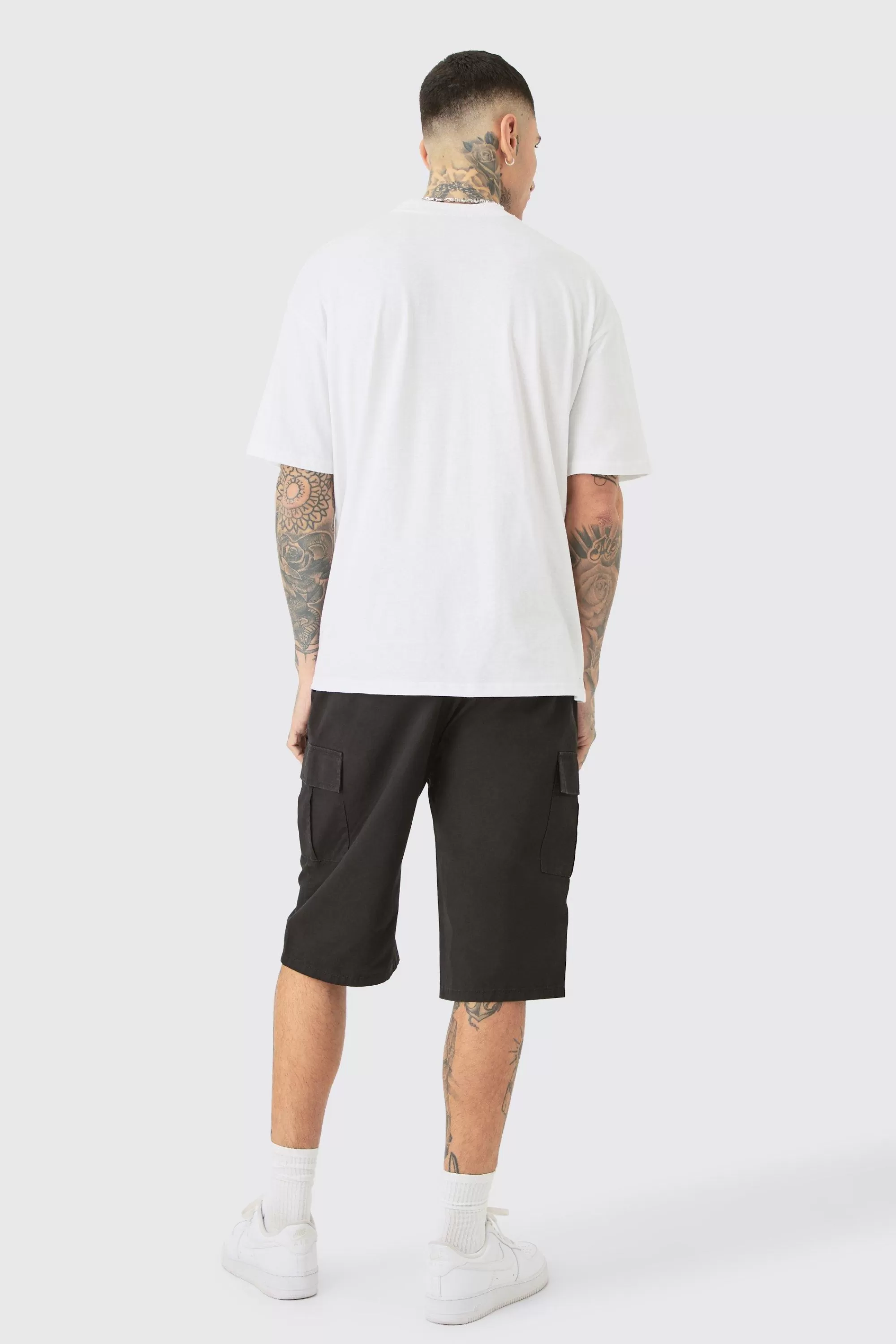 boohooMAN Tall Oversized Neon Moto T-shirt | UK white New