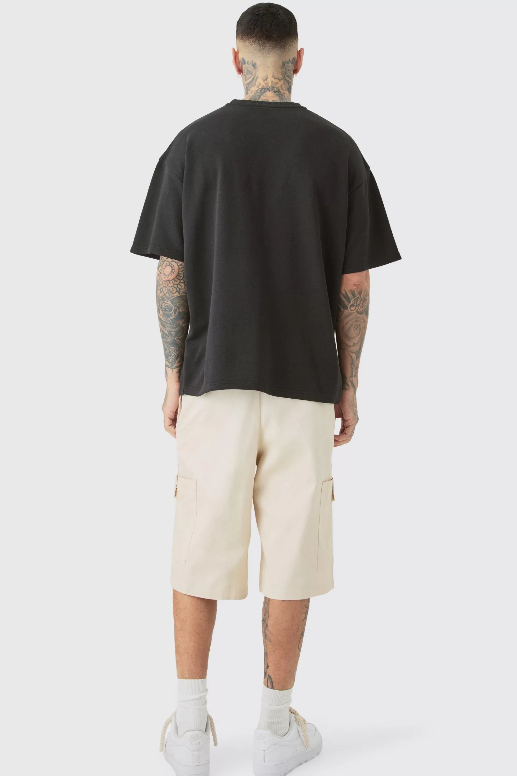 boohooMAN Tall Oversized OFCL Embroidered T-Shirt | UK black Discount