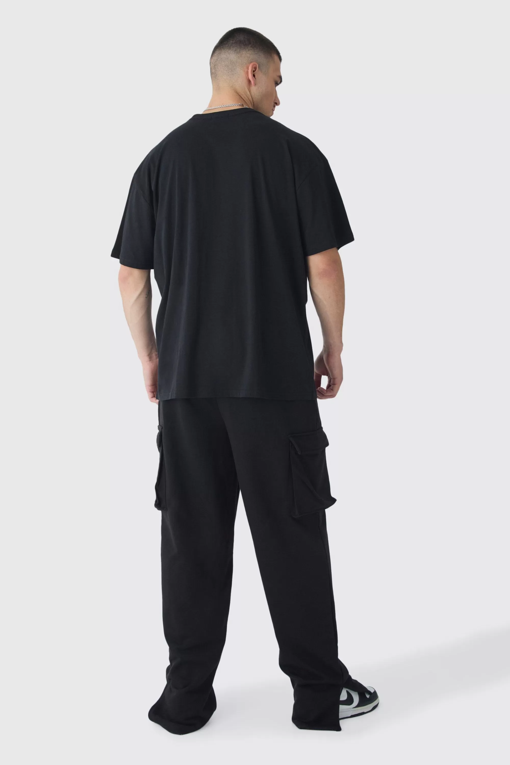 boohooMAN Tall Oversized Official Balaclava Print T-Shirt | UK black New