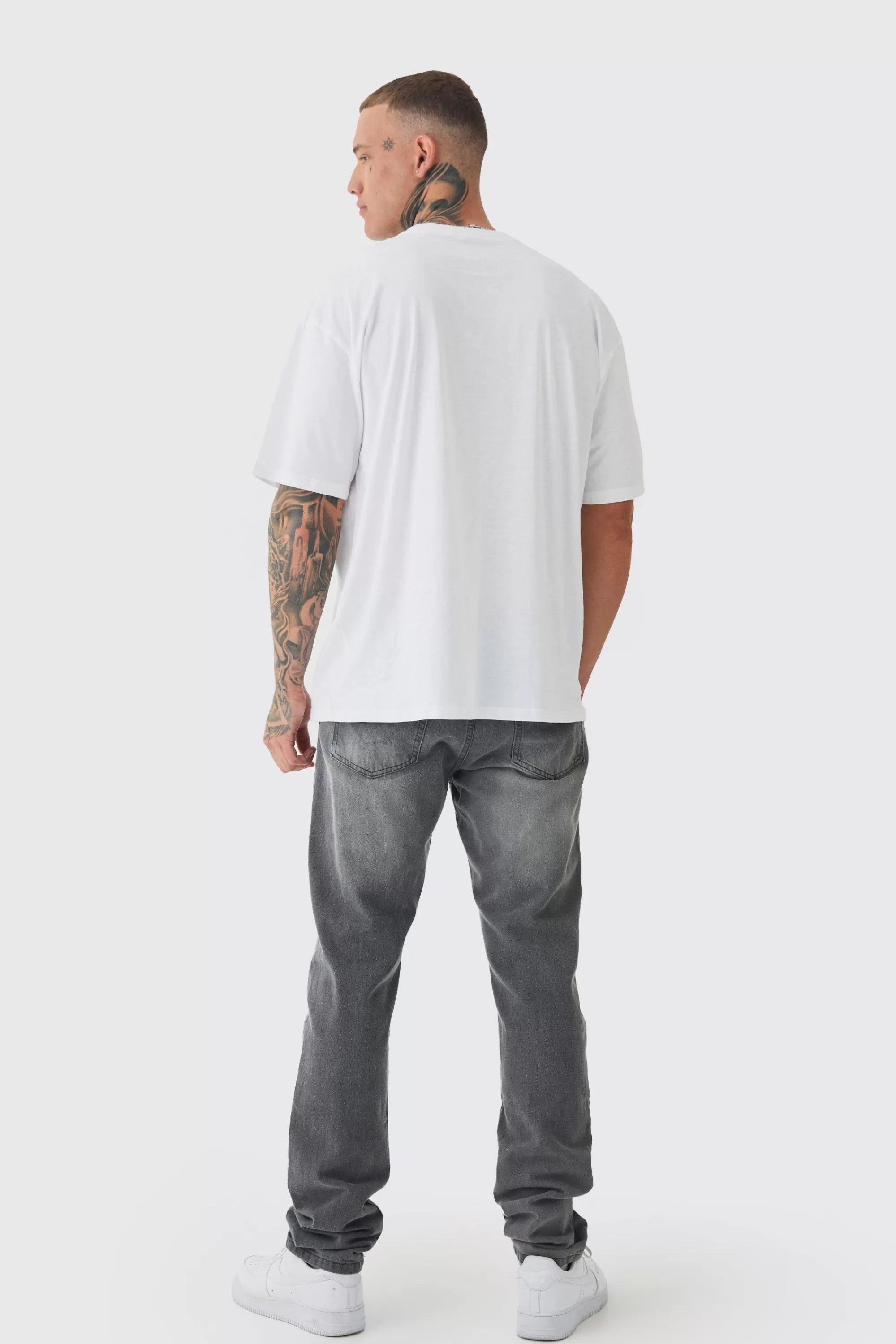 boohooMAN Tall Oversized Tall Cherry Embroidered T-shirt In | UK white Best Sale