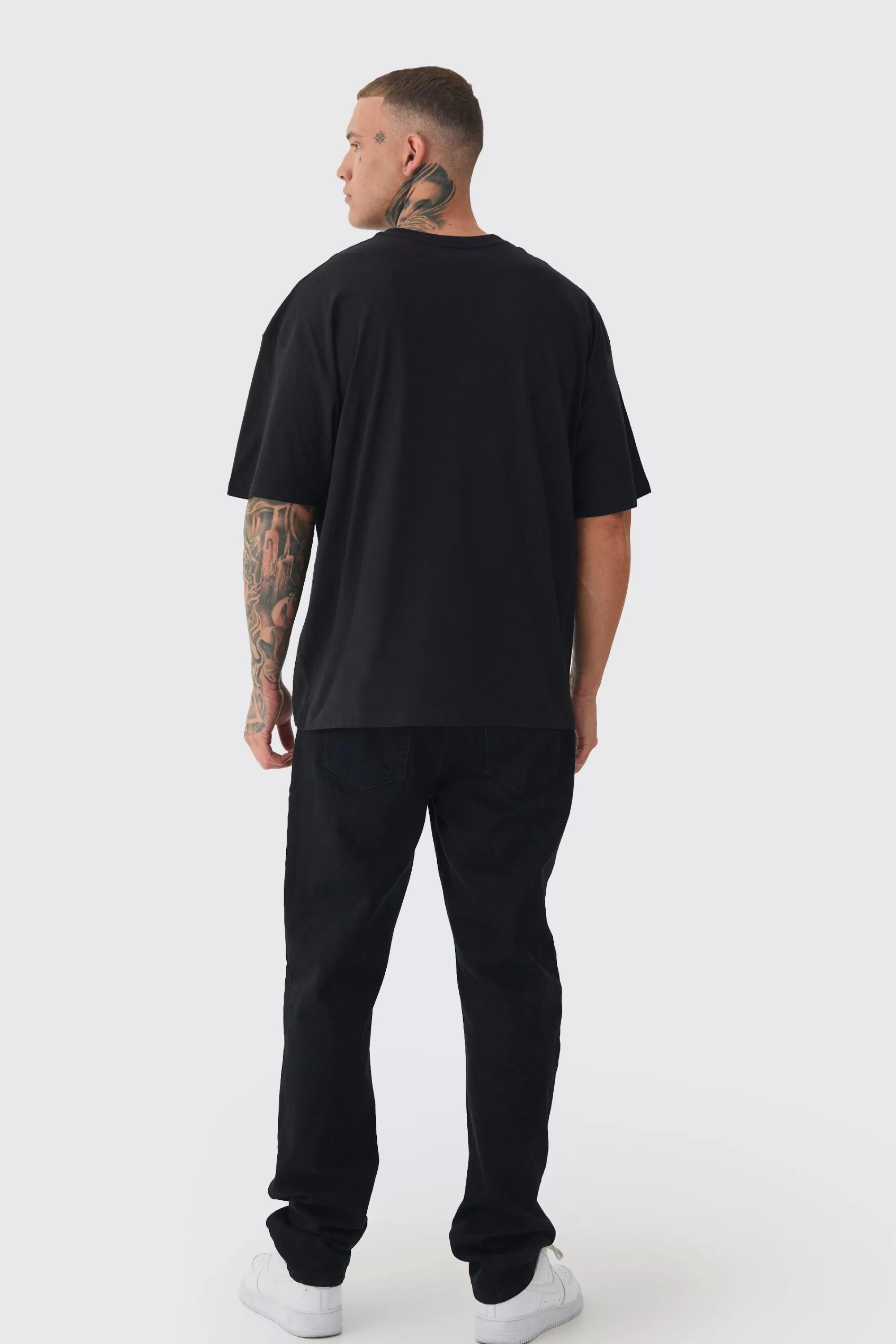 boohooMAN Tall Oversized Tall OFCL 8 Ball Embroidered T-shirt In | UK black Online