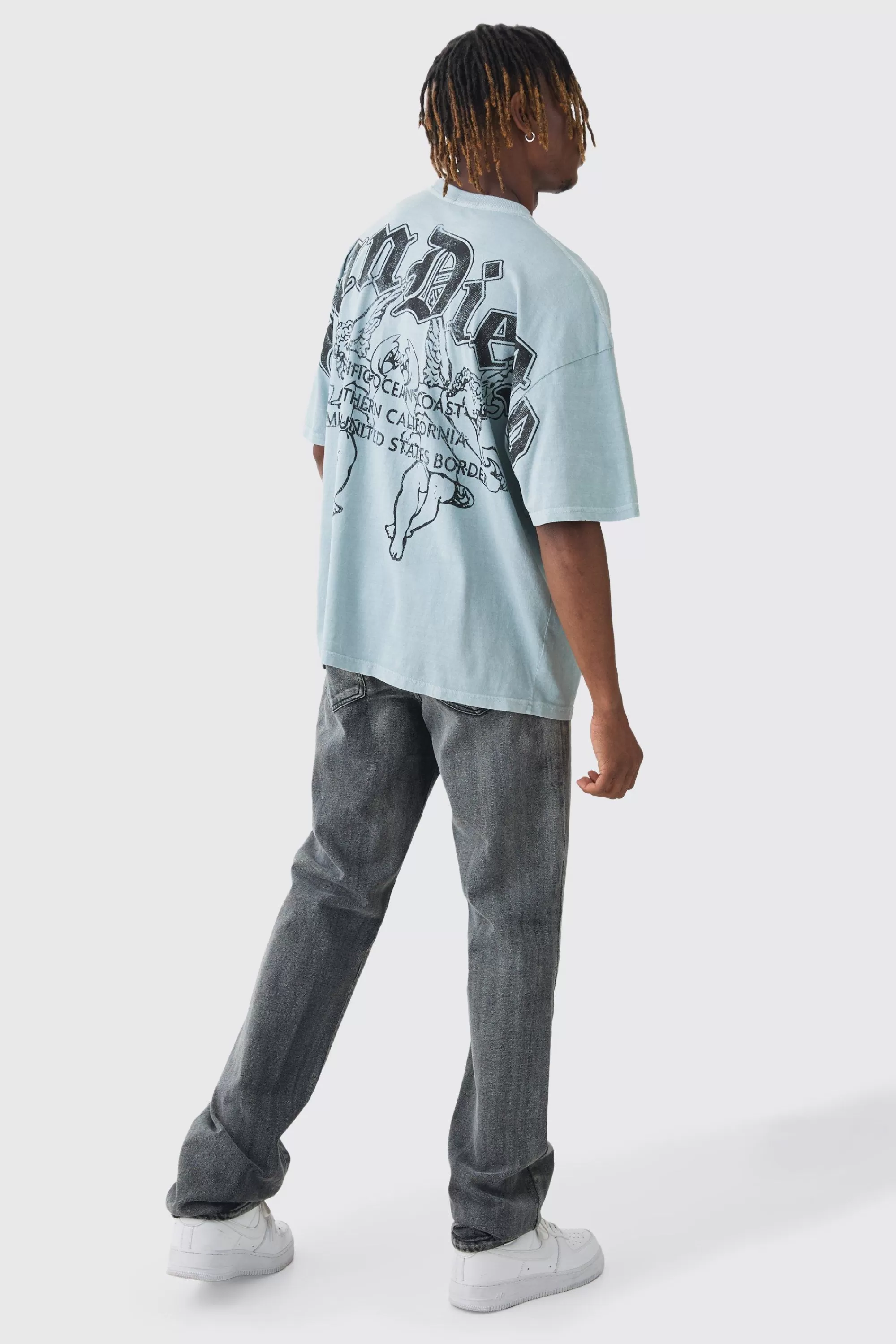 boohooMAN Tall San Diego Renaissance Back Print T-shirt In | UK blue Best Sale