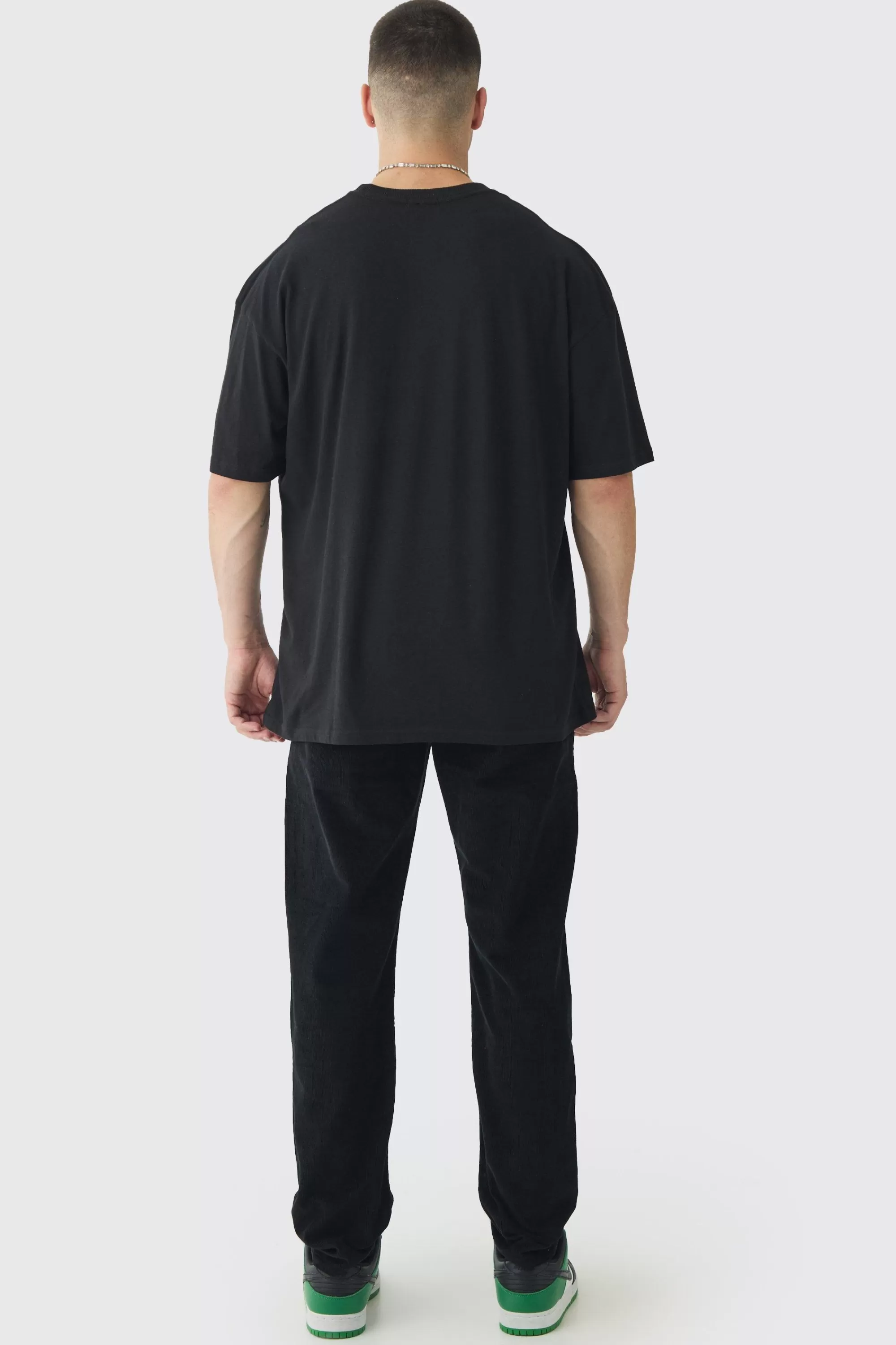 boohooMAN Tall Star Balaclava Graphic Oversized T-Shirt | UK black Fashion