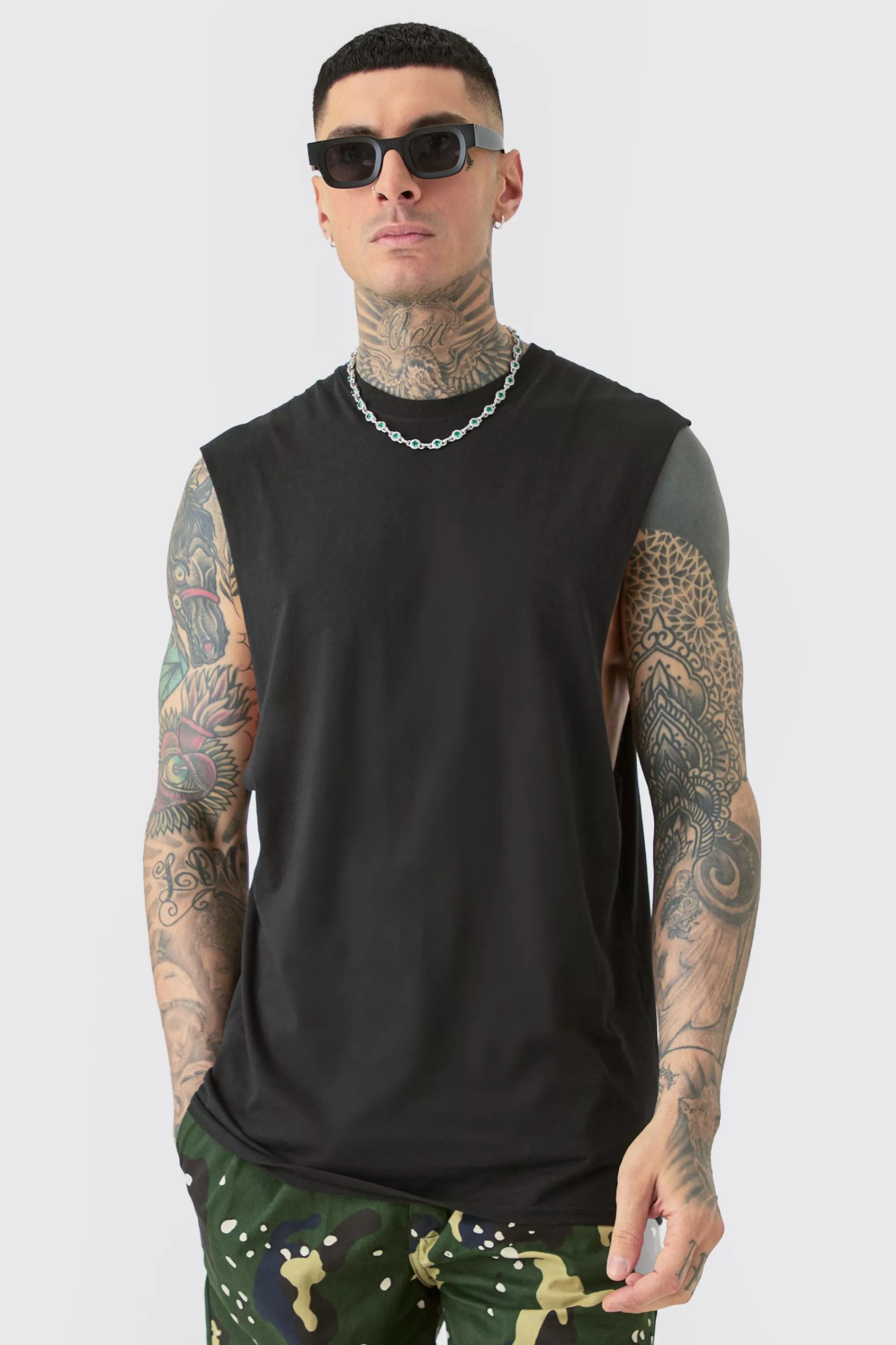 boohooMAN Tall Varsity San Diego Backprint Tank In | UK black Best Sale